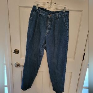 Vintage 90's lee Pleated Denim Jeans Sz 16 Petite Preppy High Rise 32/26 Mom